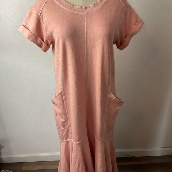 Anthropologie Joella Pink Peach Midi Dress Sz XS - Picture 7 of 8